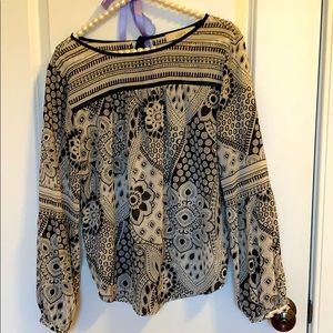 Black white silky Loft shirt